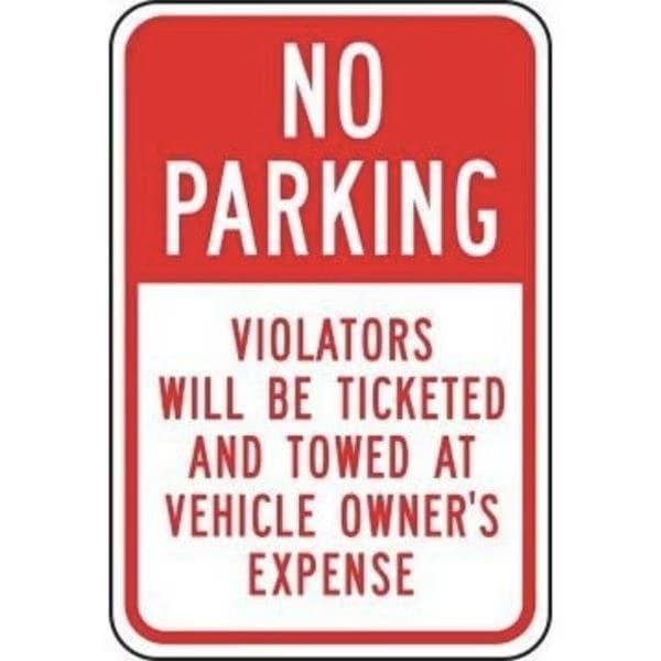 Accuform NO PARKING TRAFFIC SIGN VIOLATORS FRP165RA FRP165RA - main